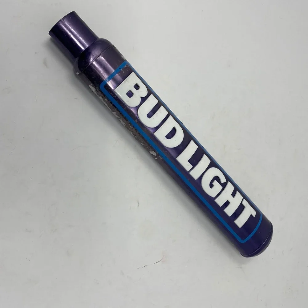 Bud Light Beer Tap Handle Metallic Purple Raised Lettering Barware Man Cave